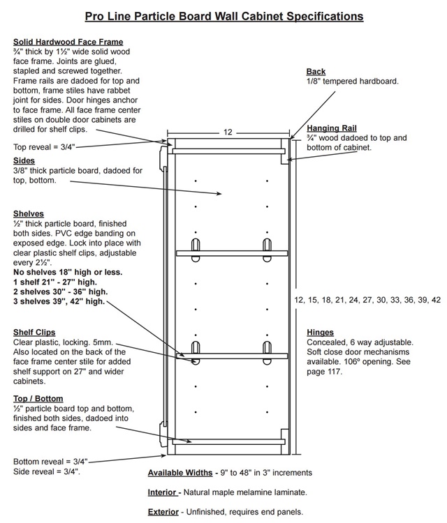 Pro Line Specifications