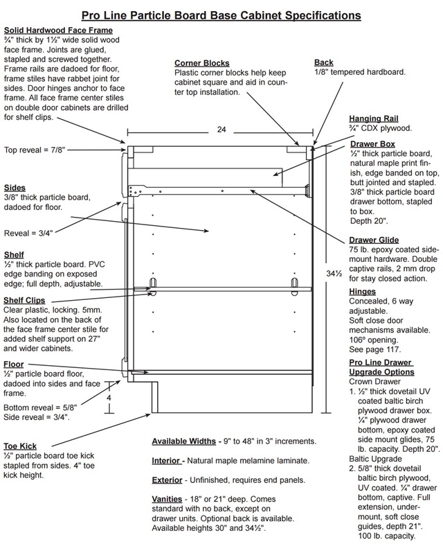 Pro Line Specifications